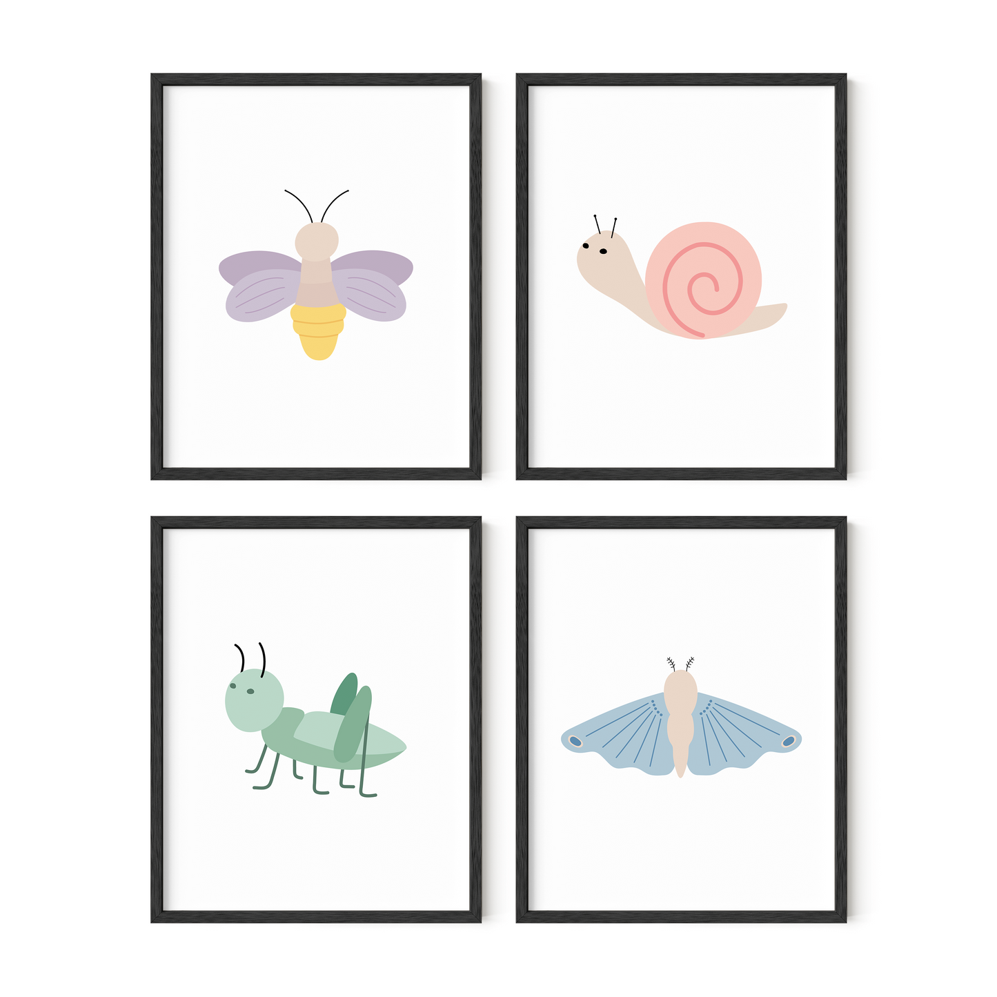 Garden Creatures Art Prints (Set of 4)