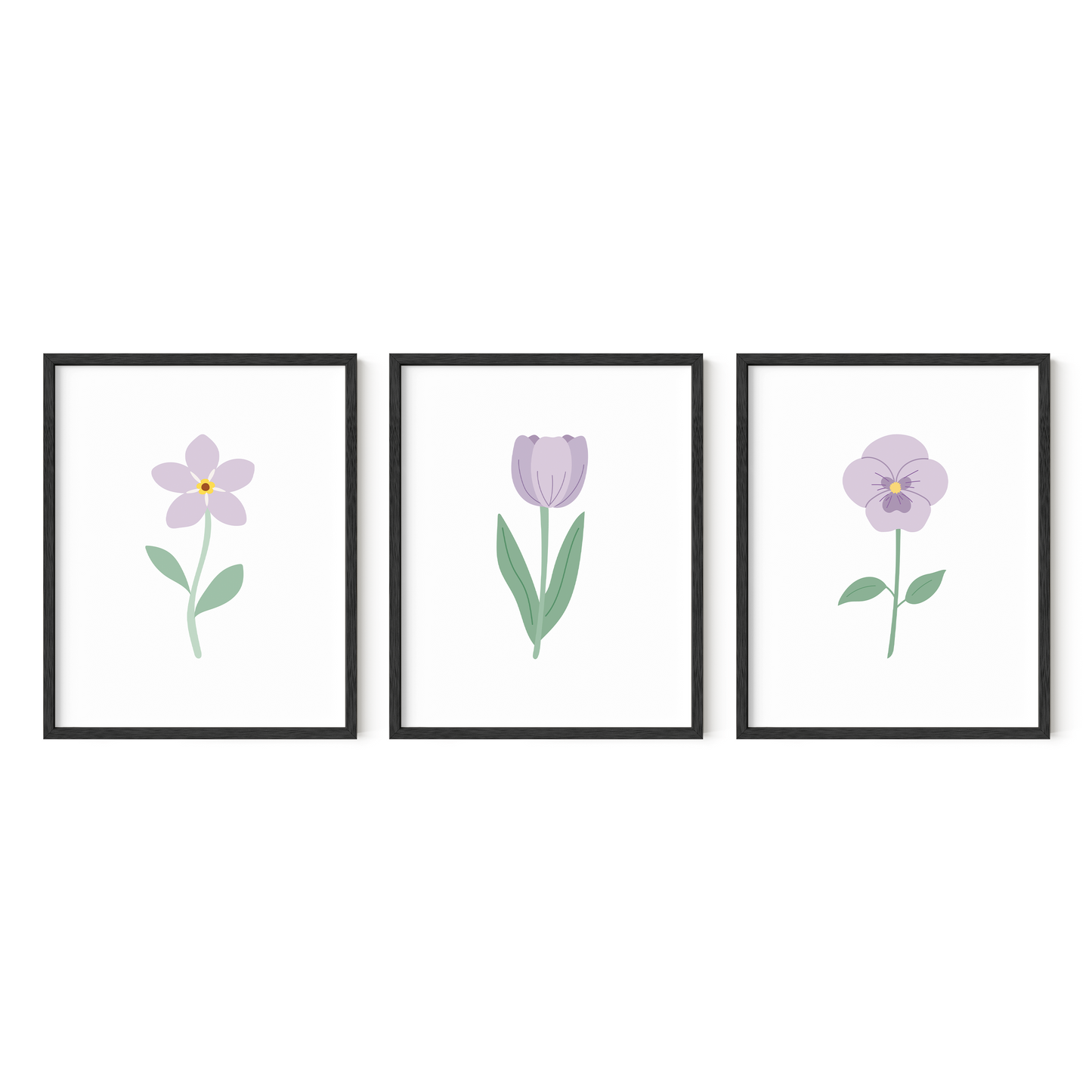 Lavender Floral Art Prints (Set of 3)