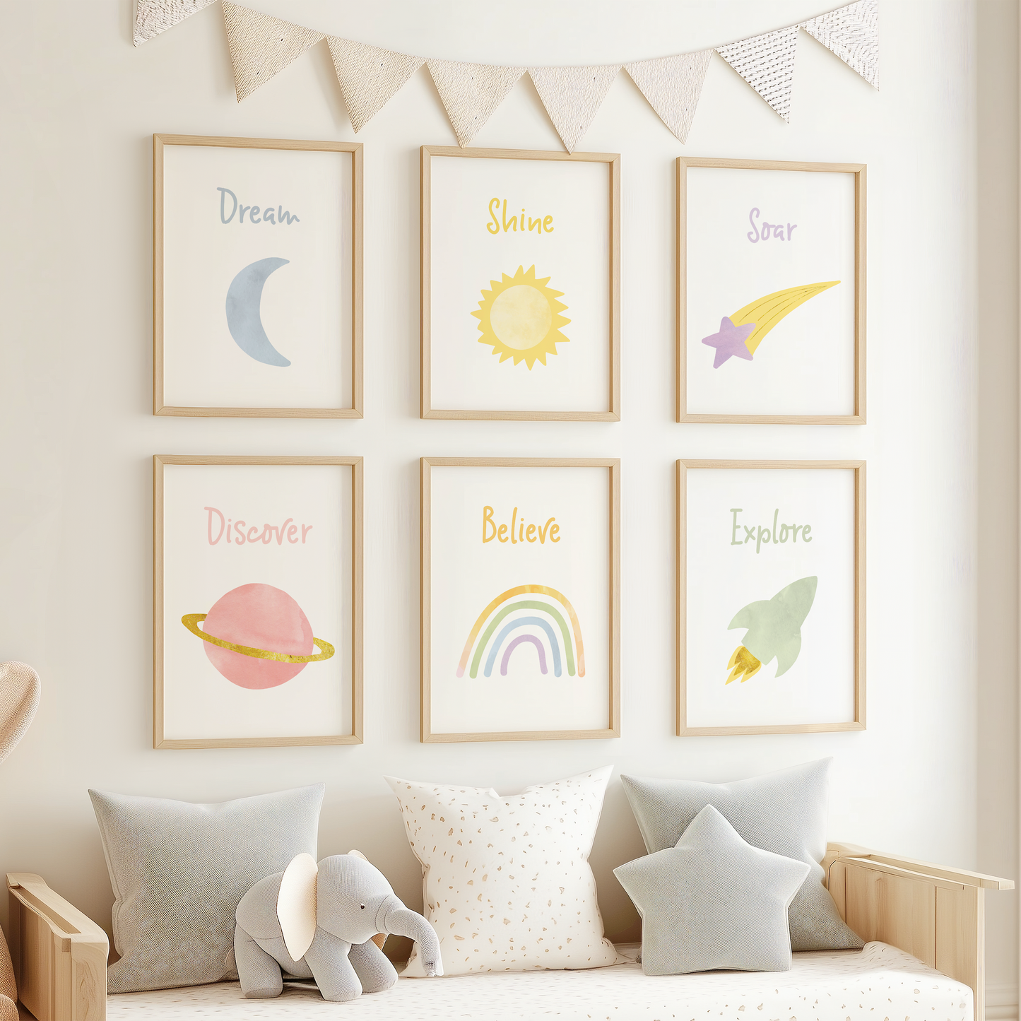 Star nursery decor with inspirational sayings