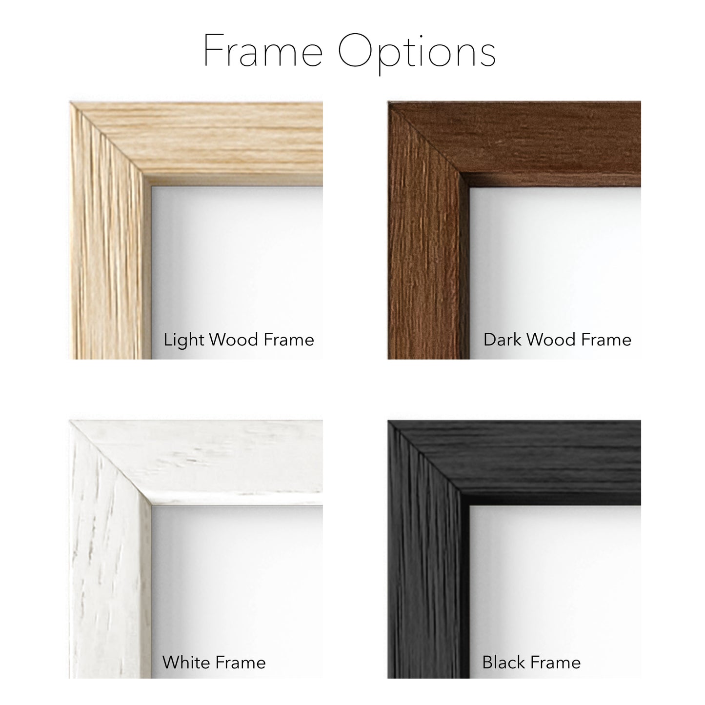 Wood frame color options