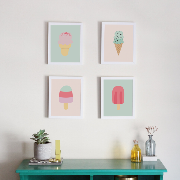 Sweet Summer Art Prints (Set of 4)