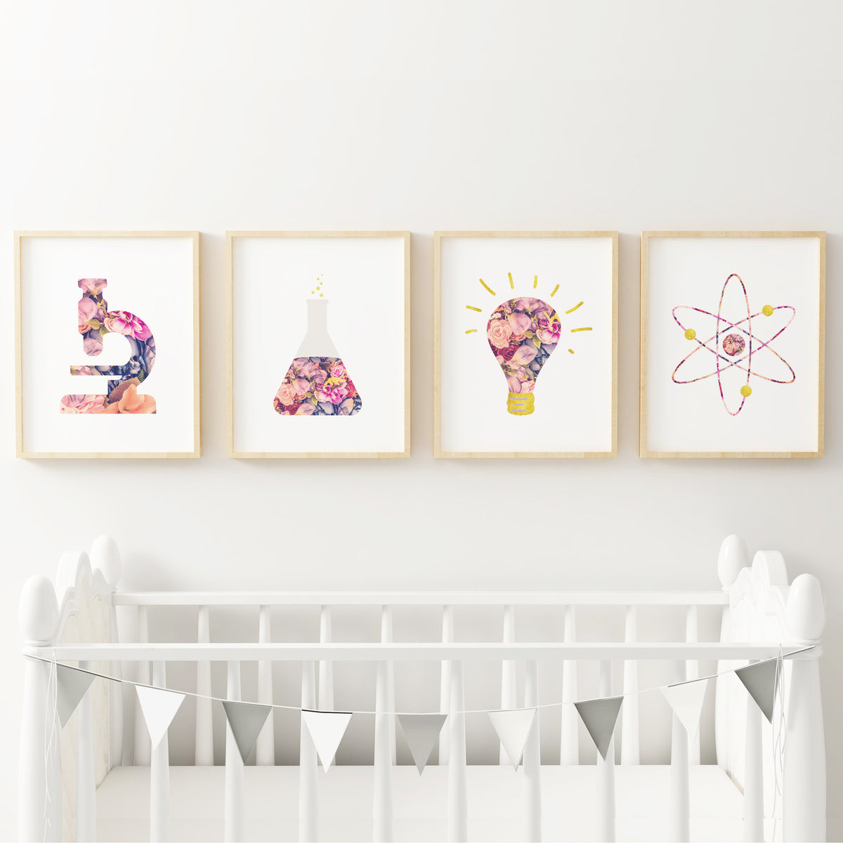 Feminine science art, Science decor for girls, Science room decor