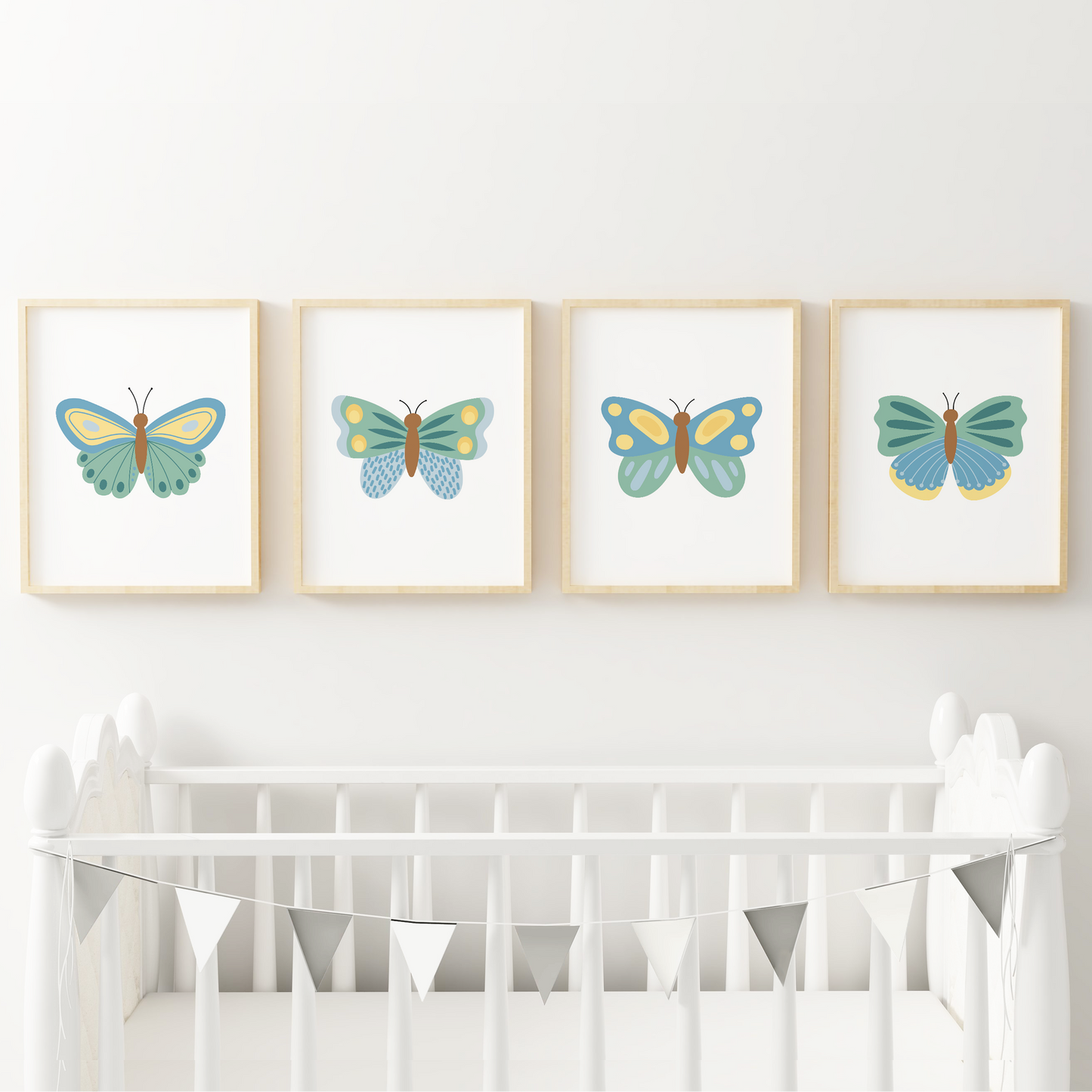 Beautiful Butterflies Art Prints (Set of 4)