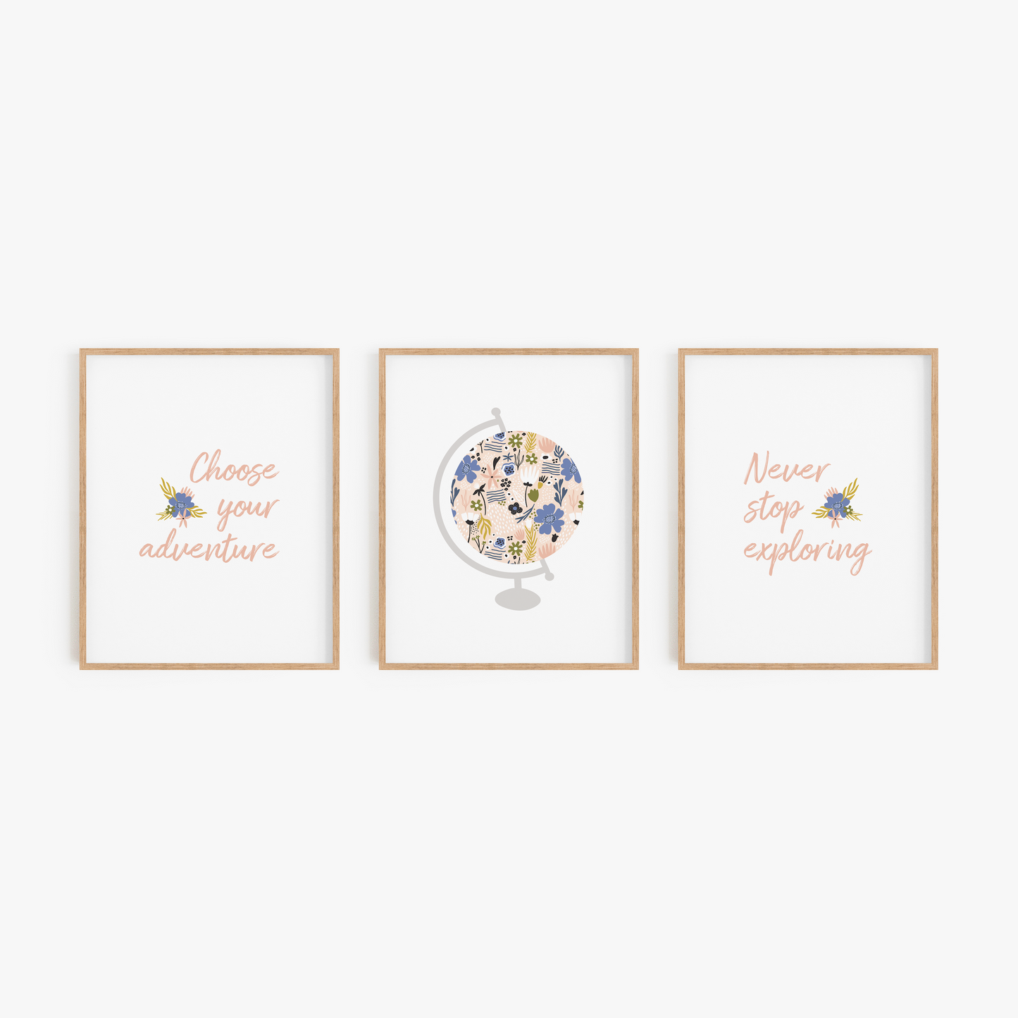 Globe wall art pictures with inspirational quotes