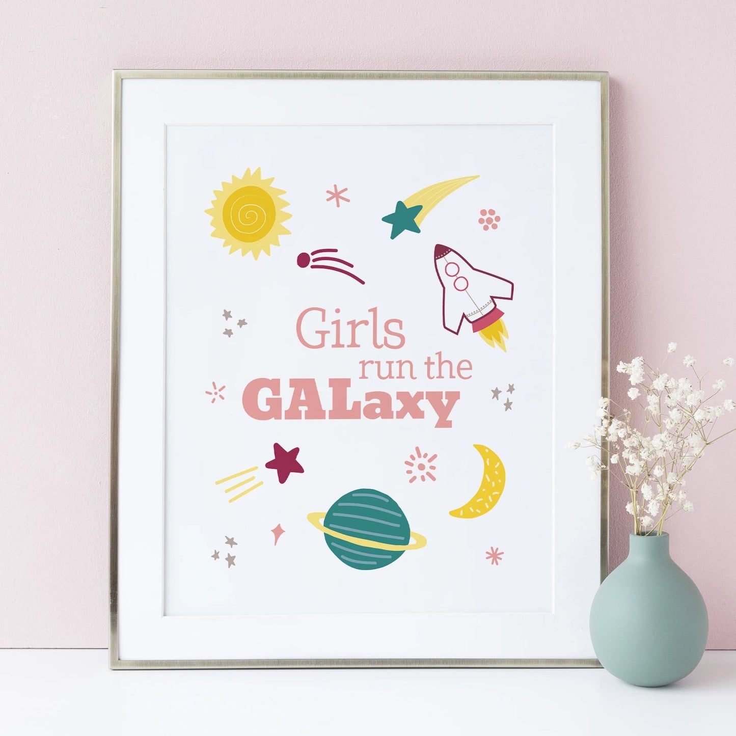 Girls Run the GALaxy Art Print