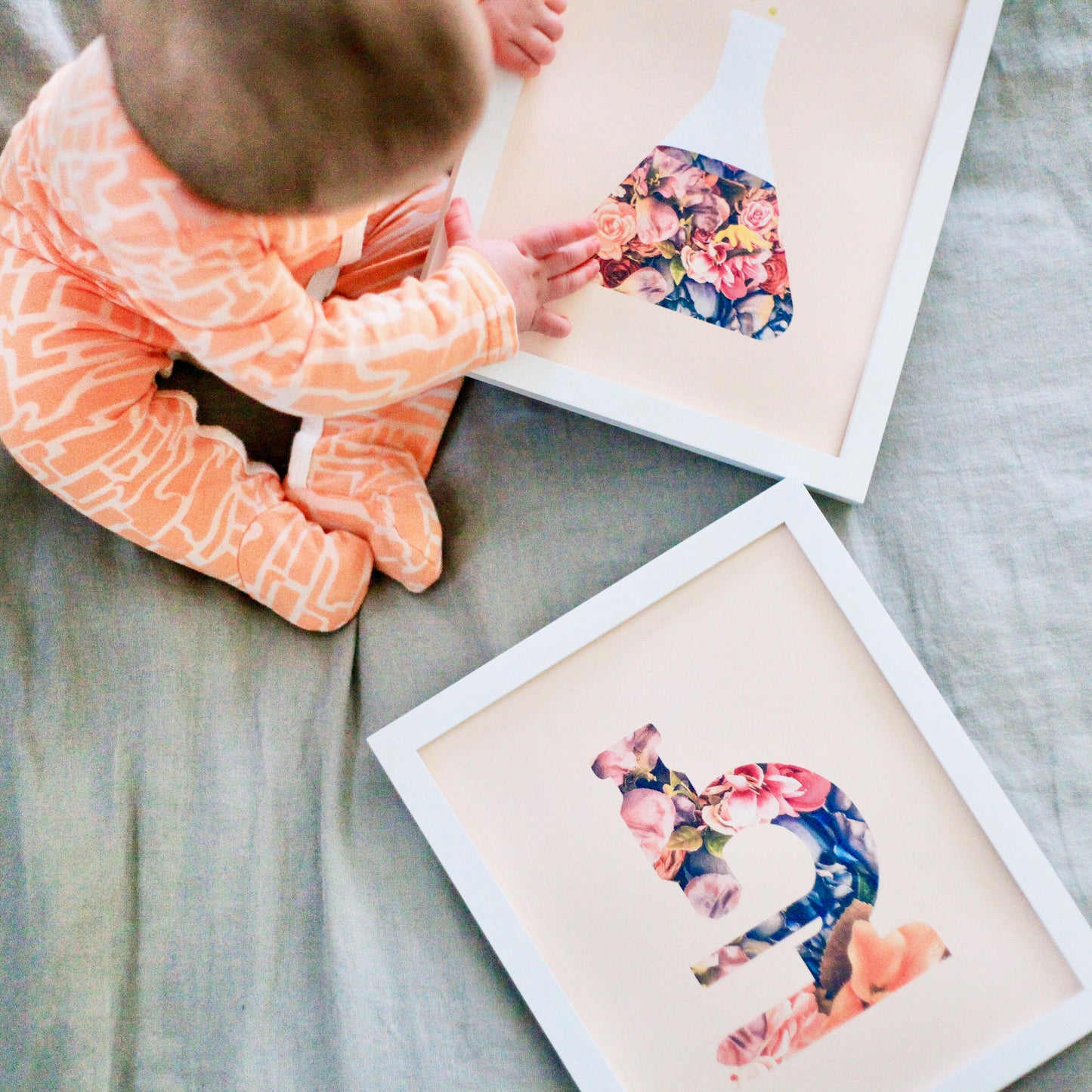 Blush Floral Science Art Prints (Set of 2)