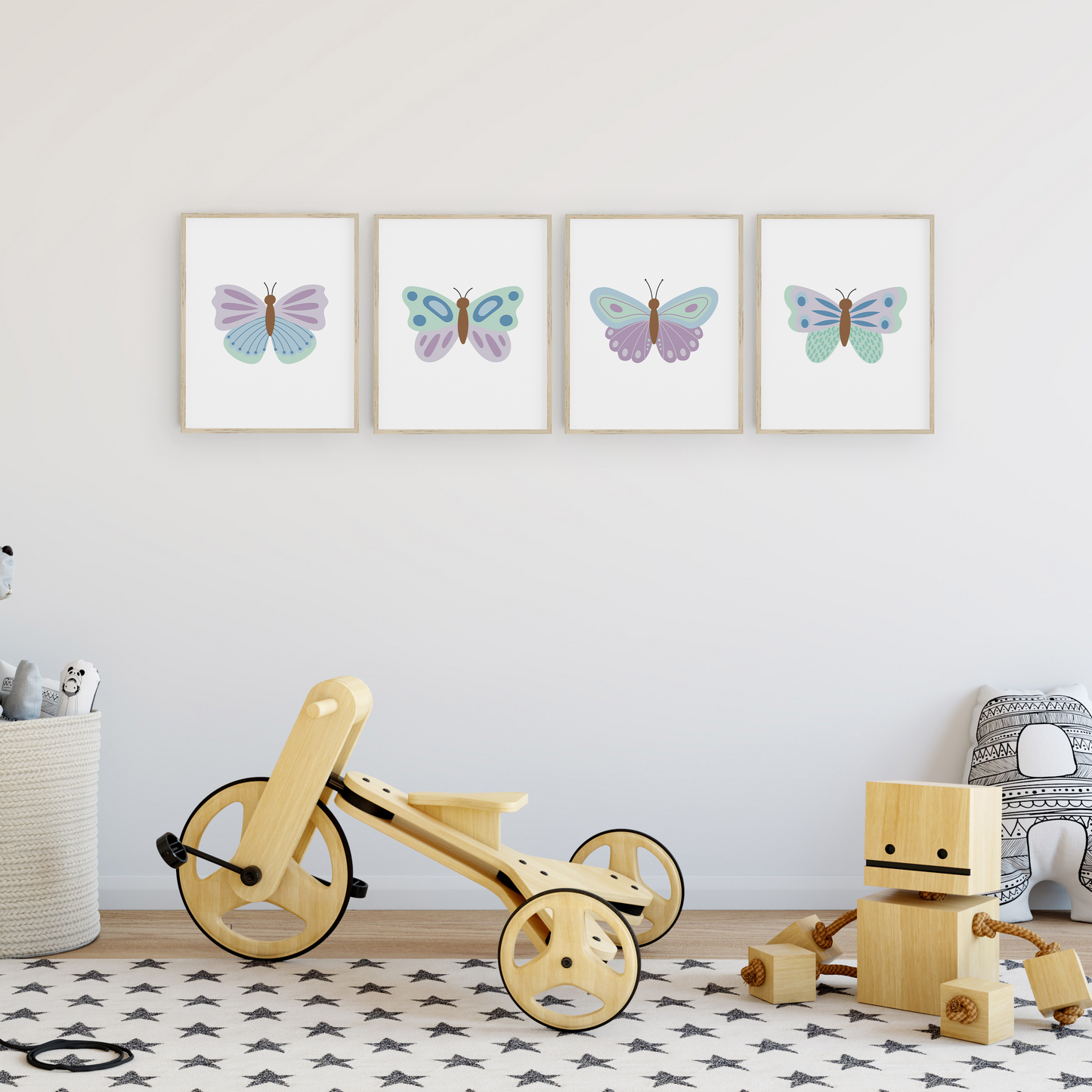 Beautiful Butterflies Art Prints (Set of 4)
