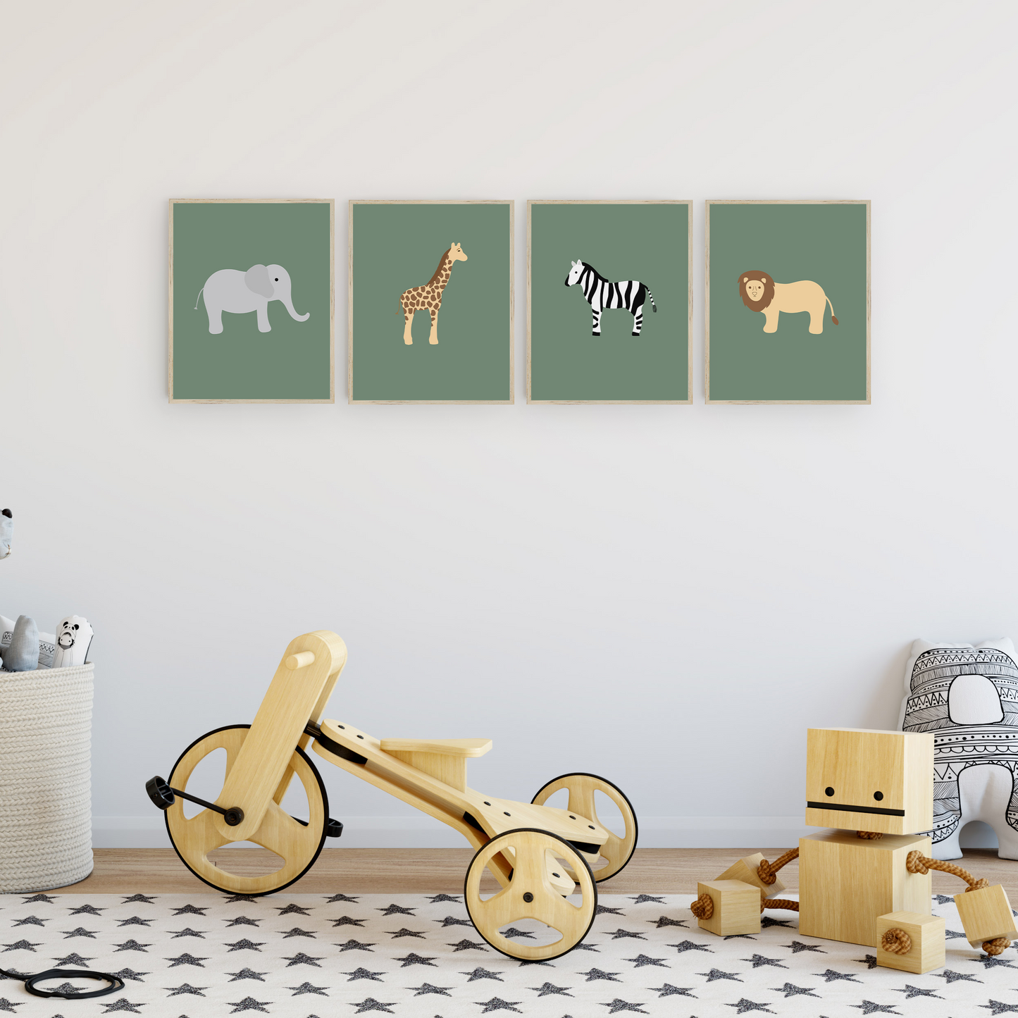 Safari Animal Art Prints (Set of 4)
