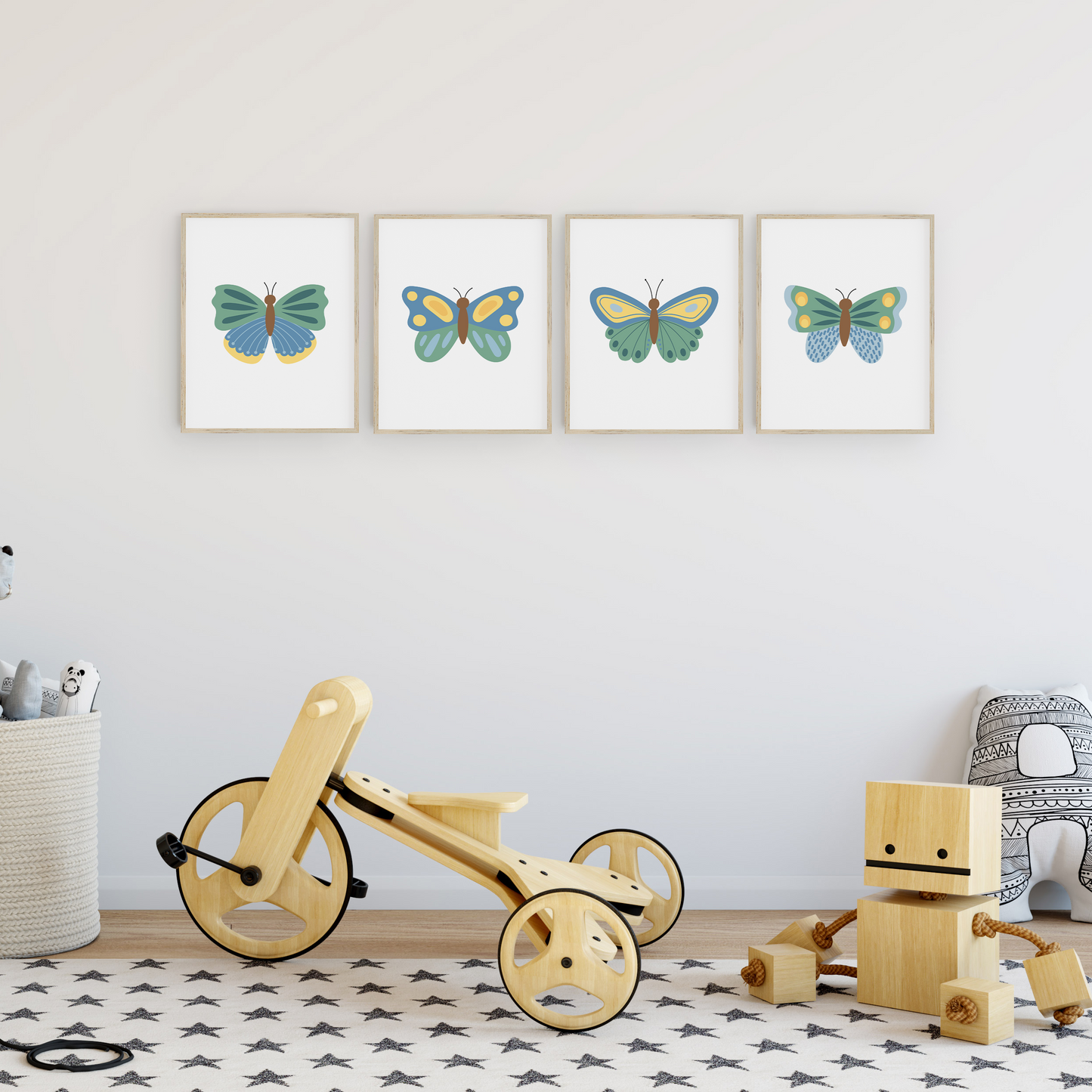 Beautiful Butterflies Art Prints (Set of 4)