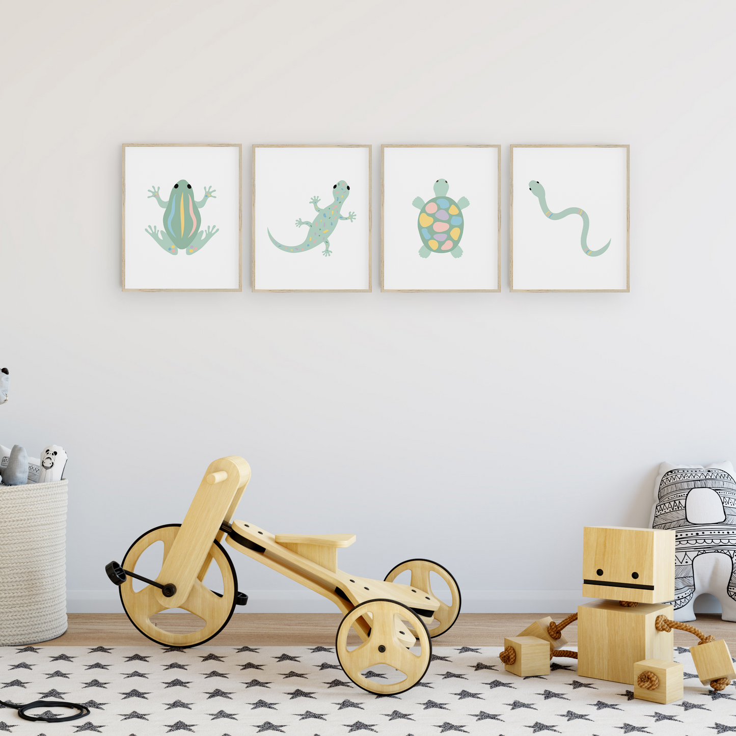Reptile Friends Art Prints (Set of 4)