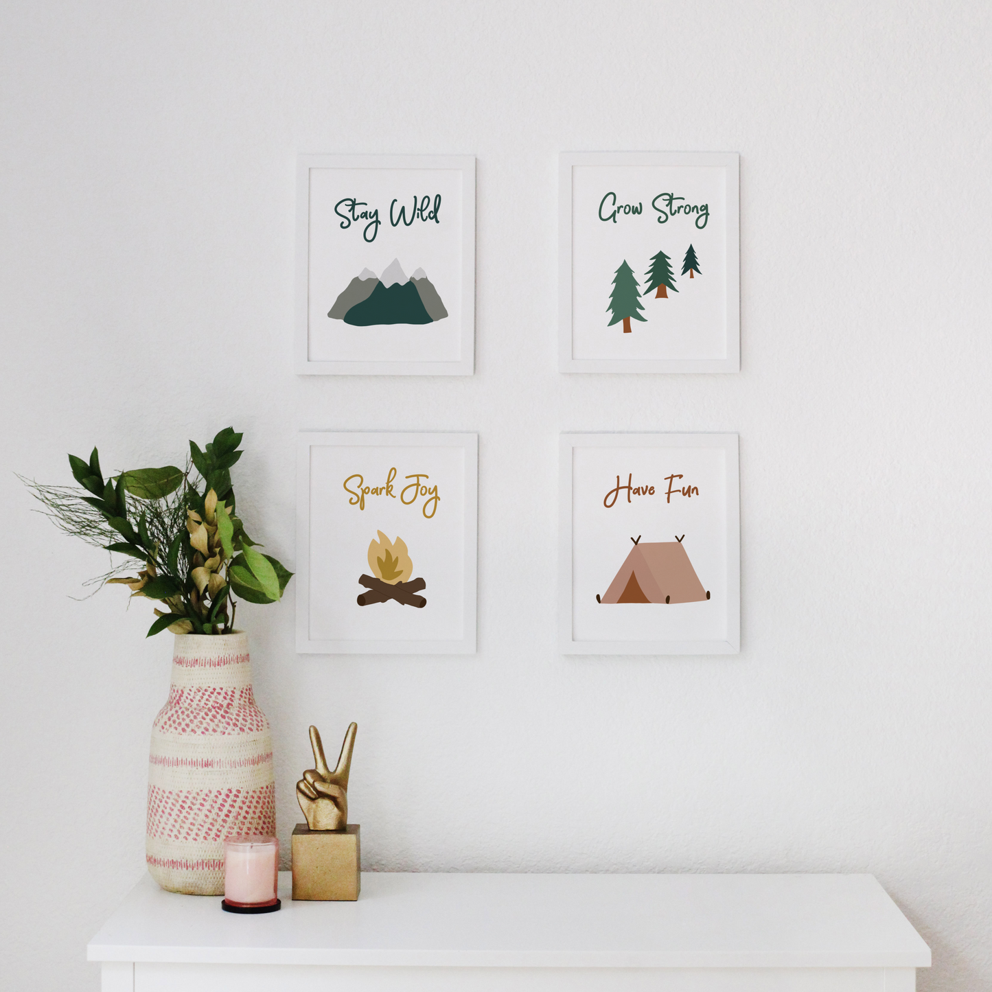 Nature wall decor above dresser