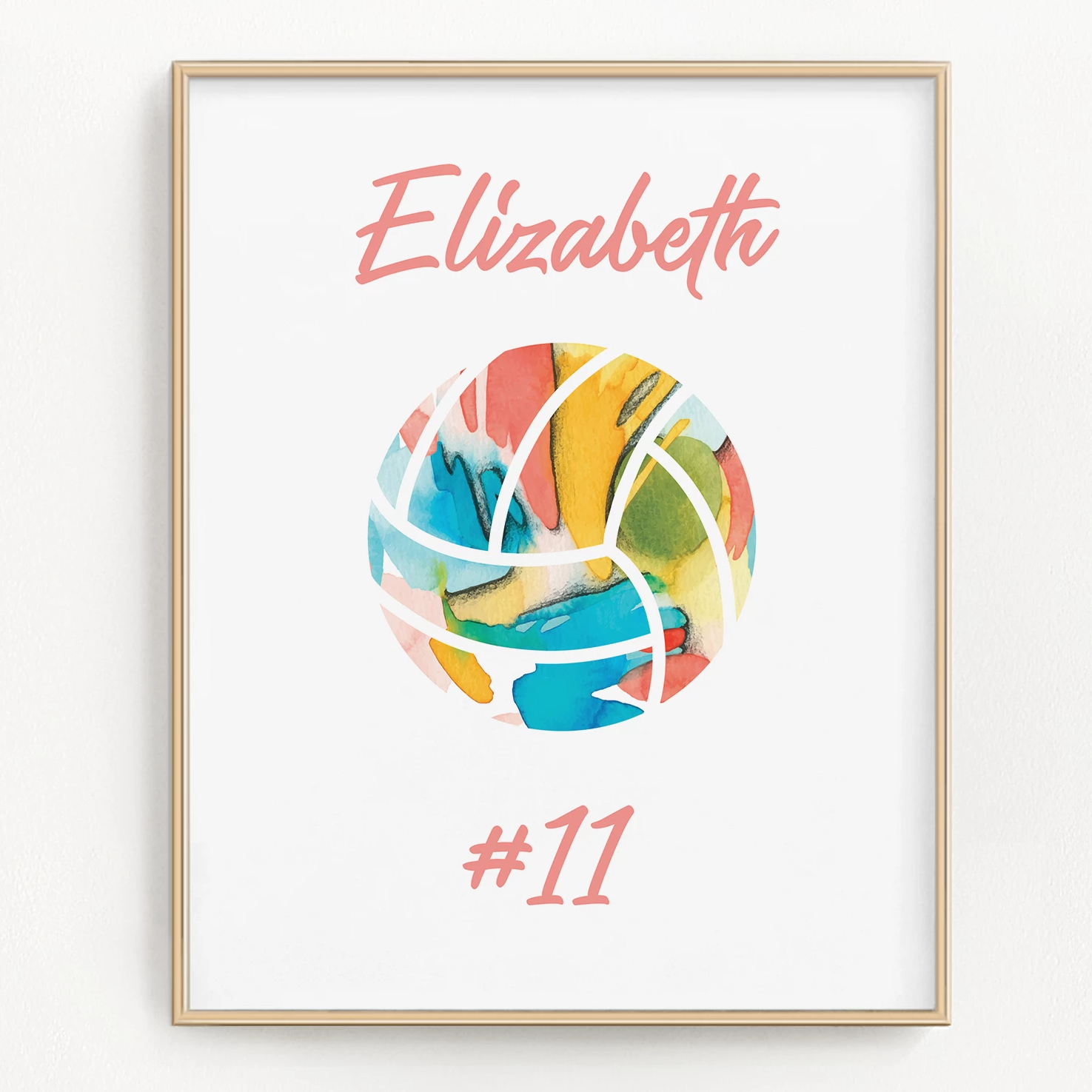 Personalized volleyball art name and number