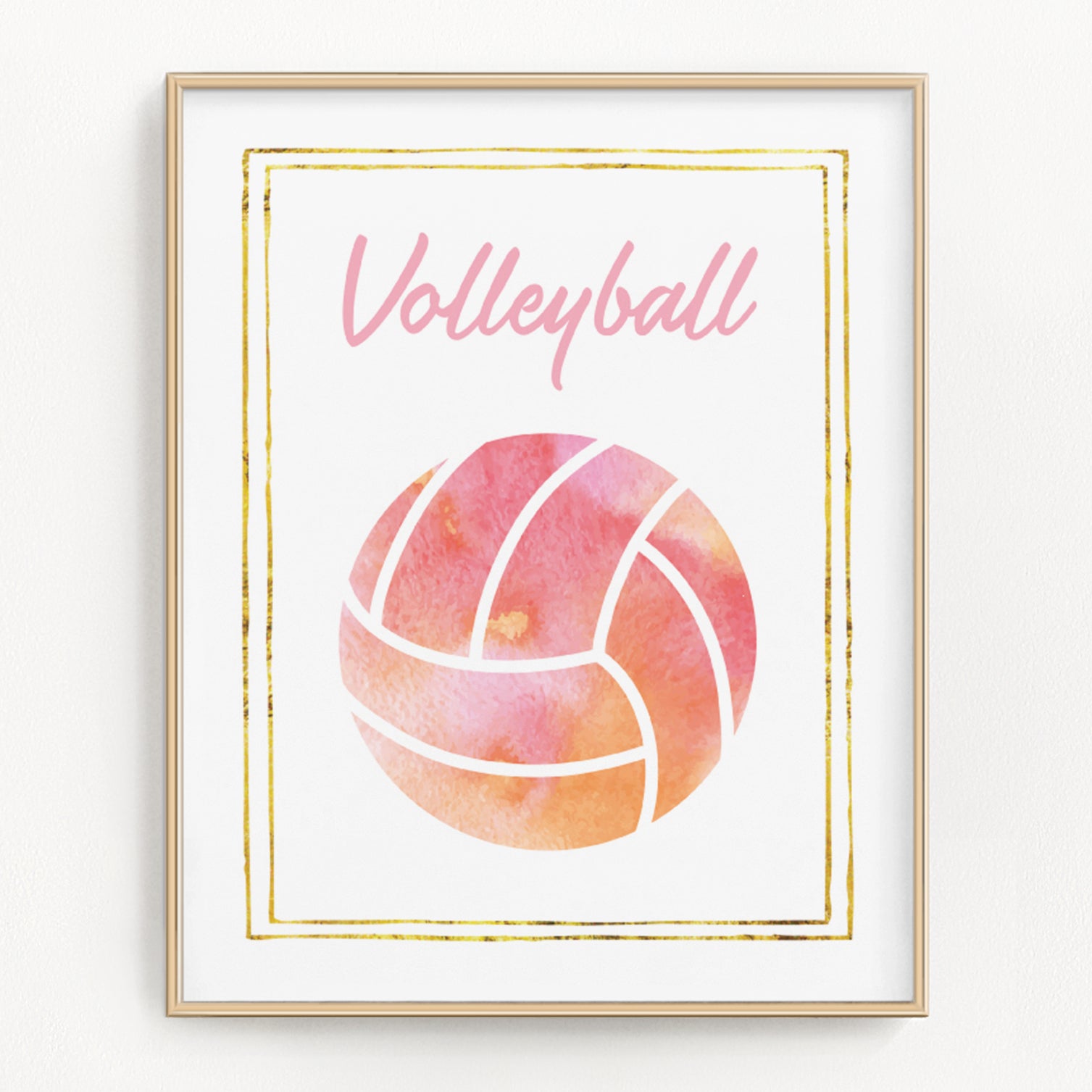 Pink volleyball poster