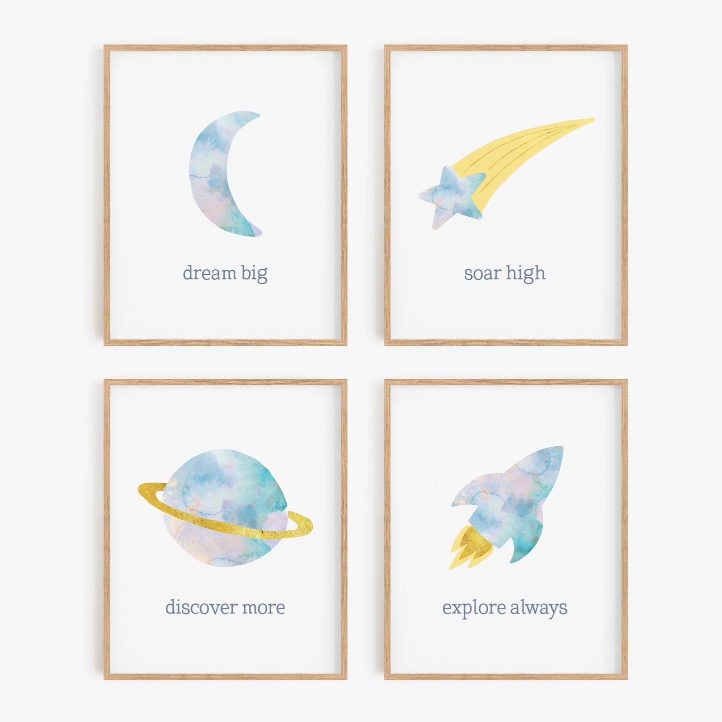 Pretty outer space nursery wall decor
