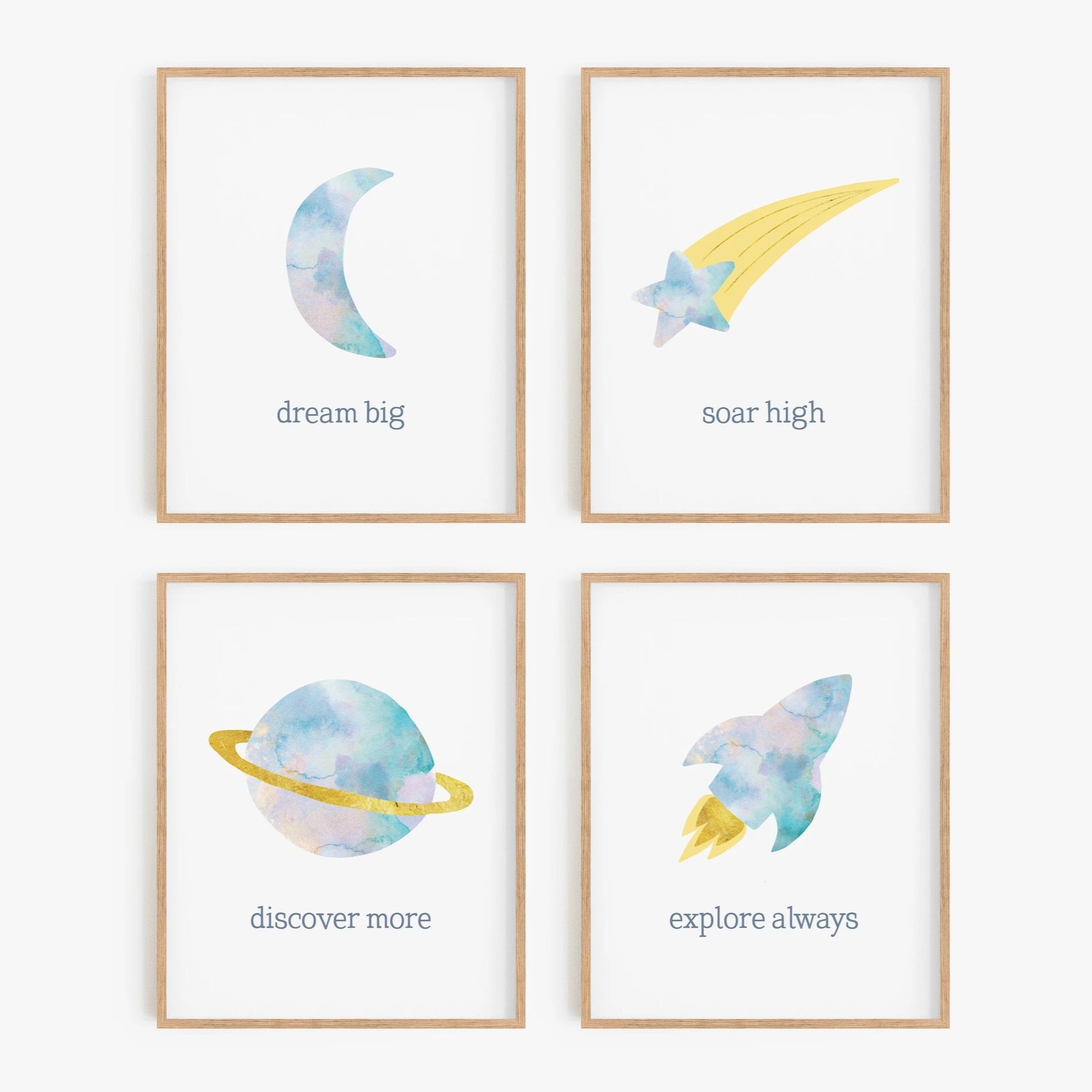Pretty outer space nursery wall decor