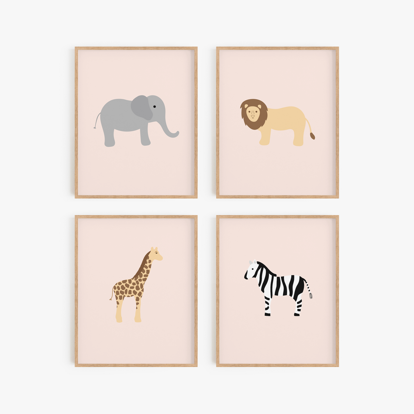 Safari nursery wall art for girls