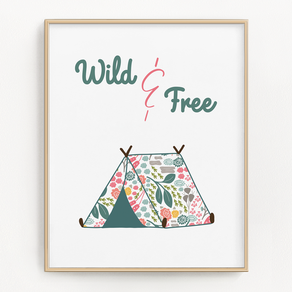 Floral Tent and Trailer Art Prints (Set of 2)