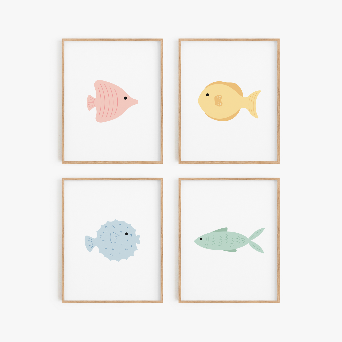 Tropical fish wall art set of 4