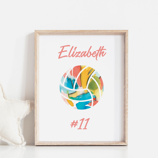 Personalized Volleyball Art Print