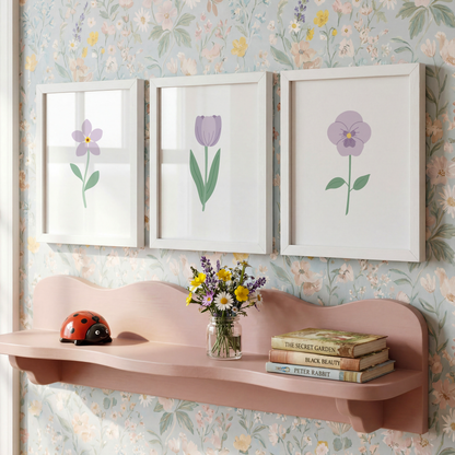 Lavender Floral Art Prints (Set of 3)