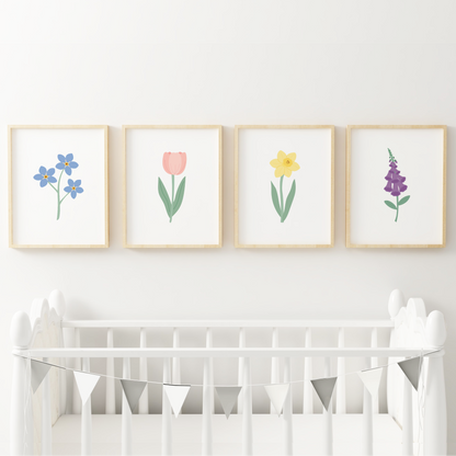 Wildflower Art Prints (Set of 4)
