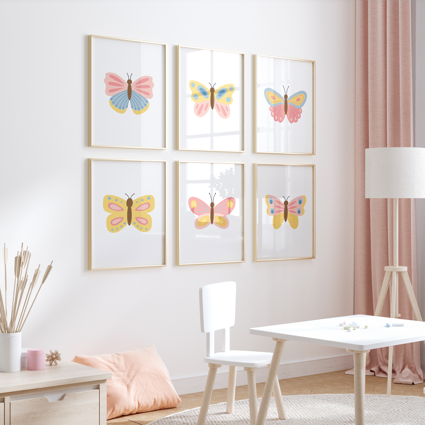 Beautiful Butterflies Art Prints (Set of 6)
