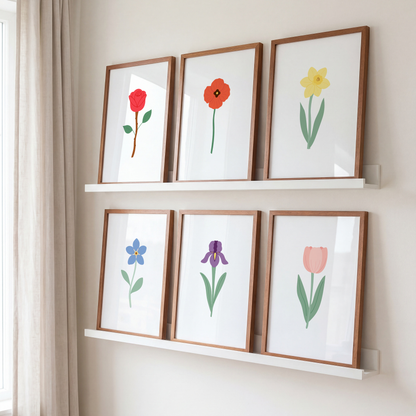 Colorful Floral Art Prints (Set of 6)