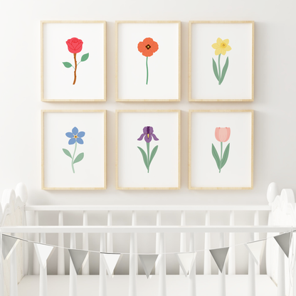 Colorful Floral Art Prints (Set of 6)