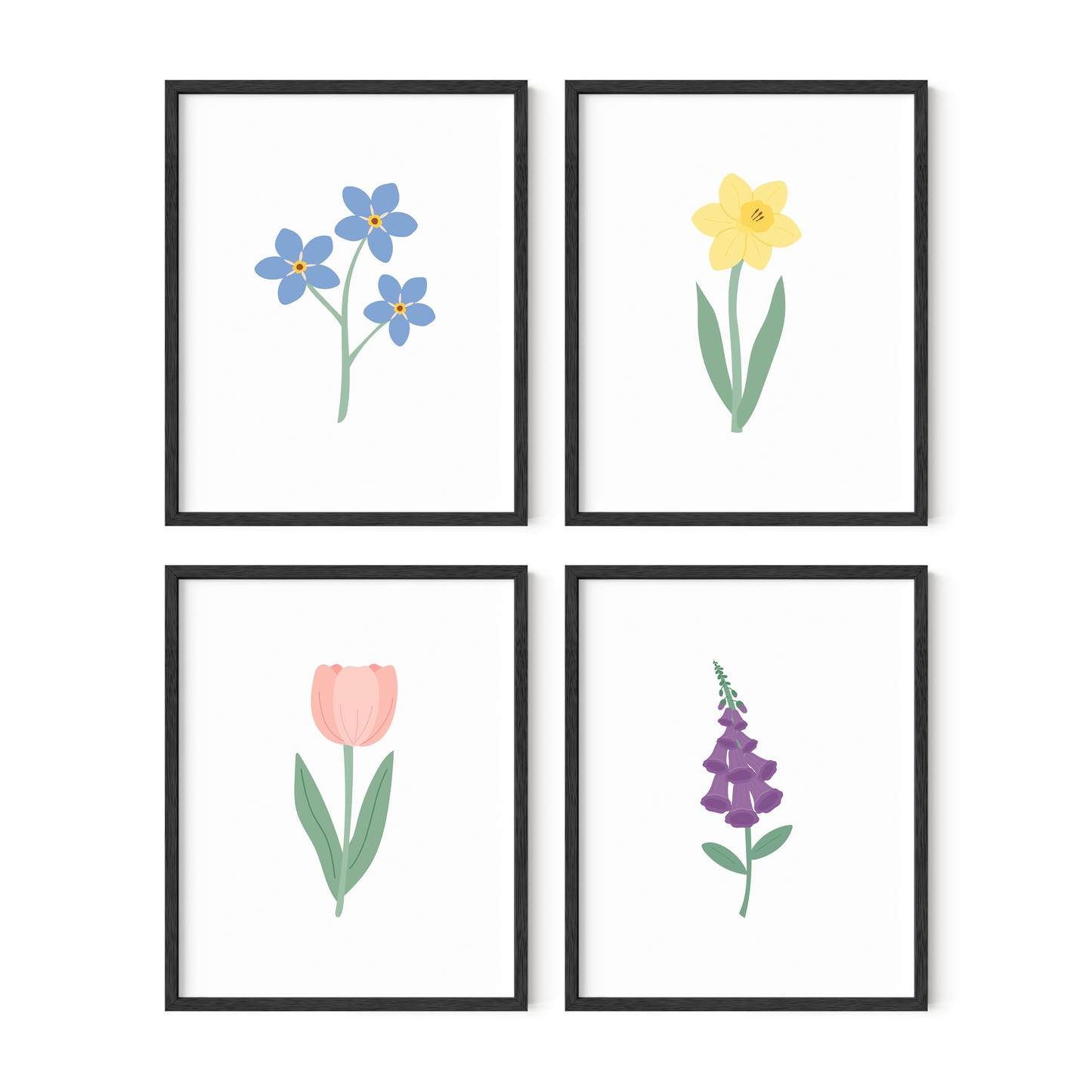Wildflower Art Prints (Set of 4)