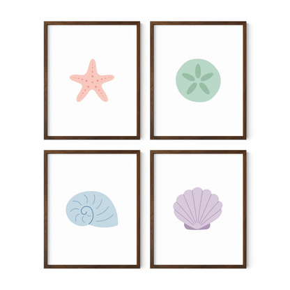 Sensational Seashell Art Prints (Set of 4)