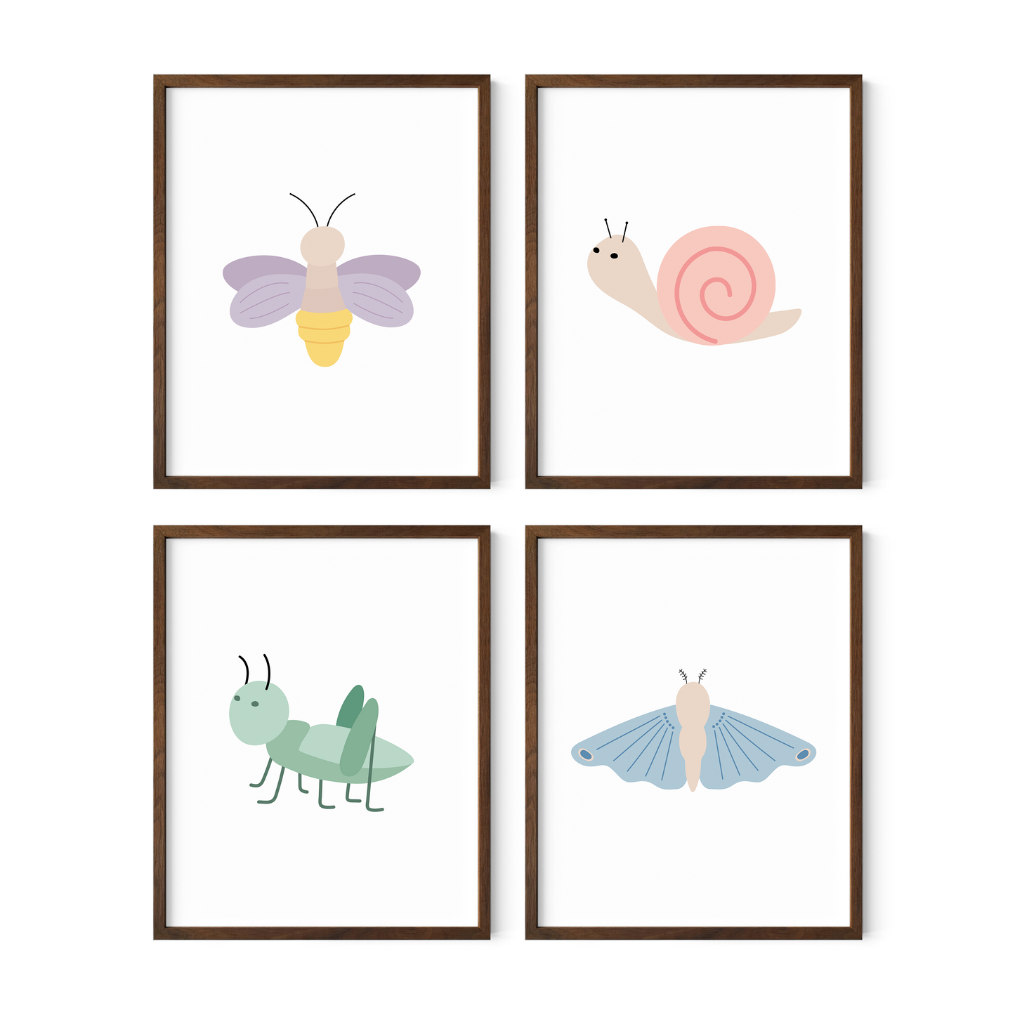 Garden Creatures Art Prints (Set of 4)