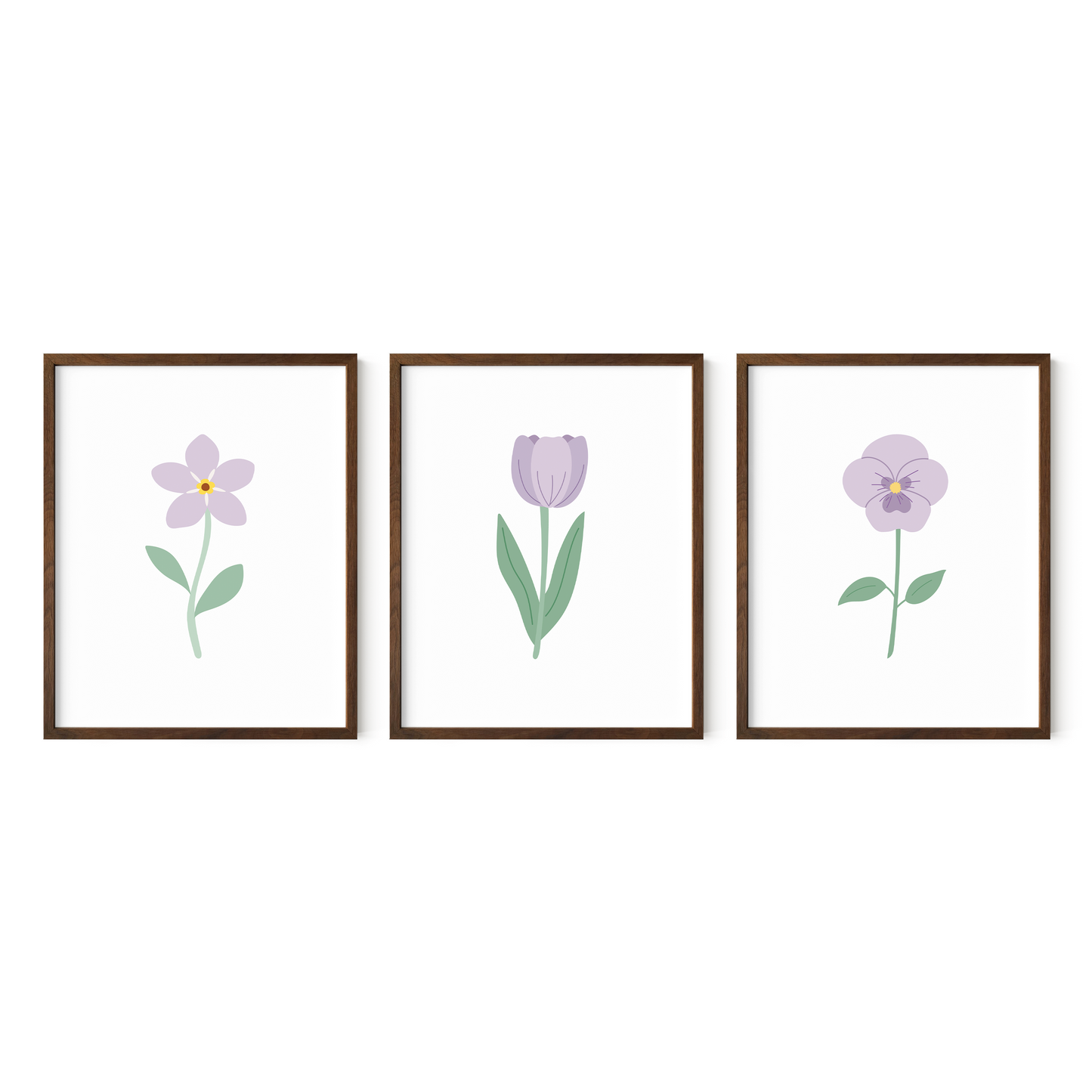 Lavender Floral Art Prints (Set of 3)