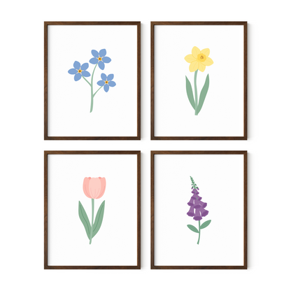 Wildflower Art Prints (Set of 4)