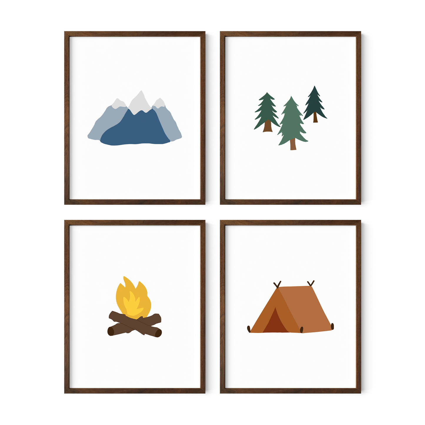 Camping Art Prints (Set of 4)