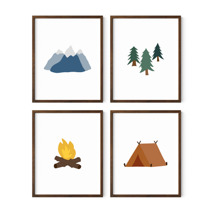 Camping Art Prints (Set of 4)