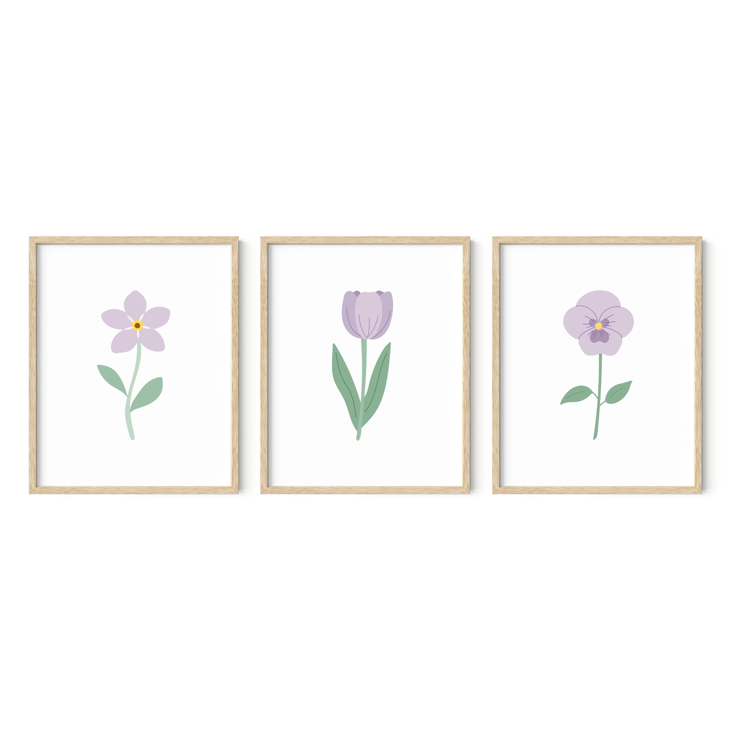 Lavender Floral Art Prints (Set of 3)