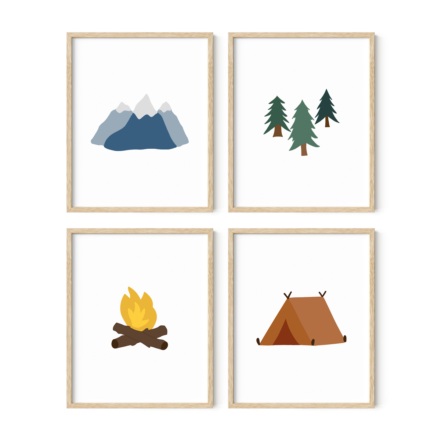 Camping Art Prints (Set of 4)