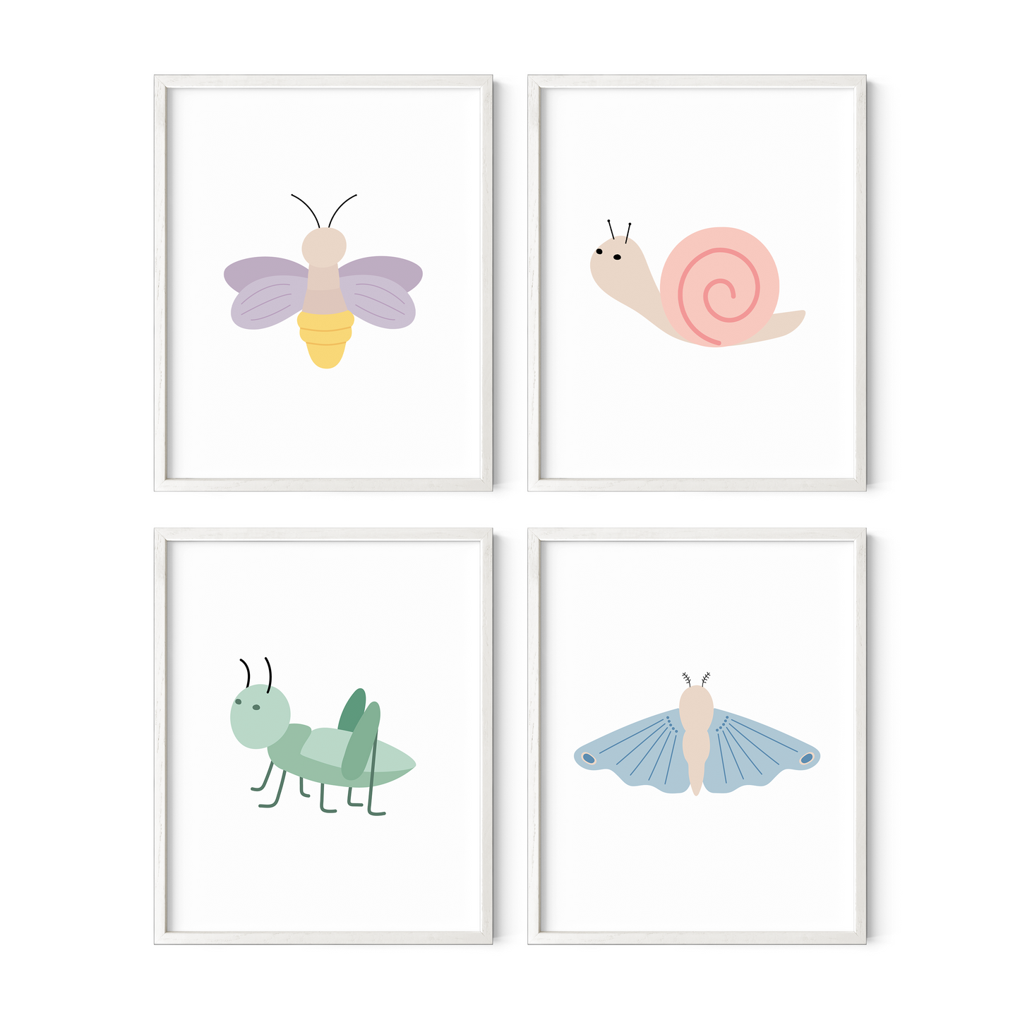 Garden Creatures Art Prints (Set of 4)