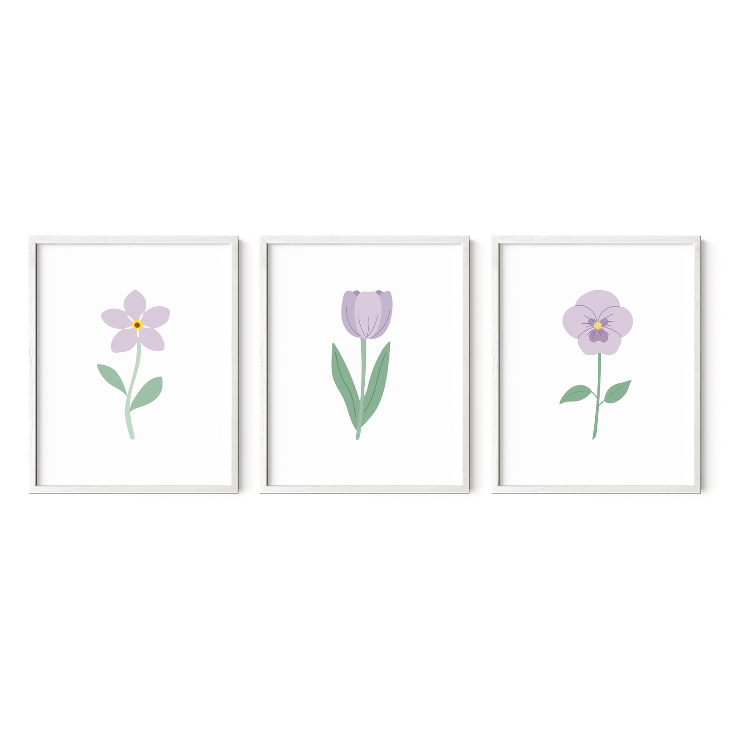 Lavender Floral Art Prints (Set of 3)