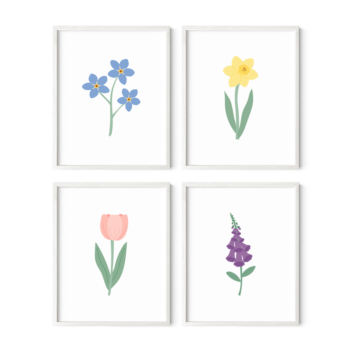 Wildflower Art Prints (Set of 4)