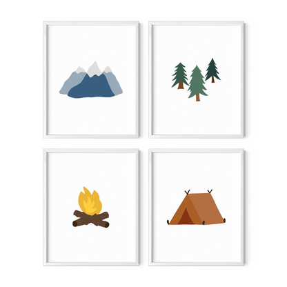 Camping Art Prints (Set of 4)