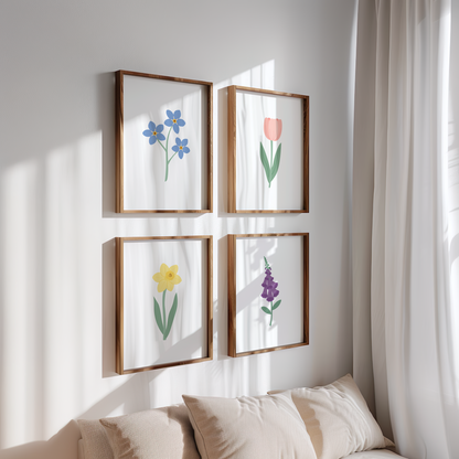 Wildflower Art Prints (Set of 4)