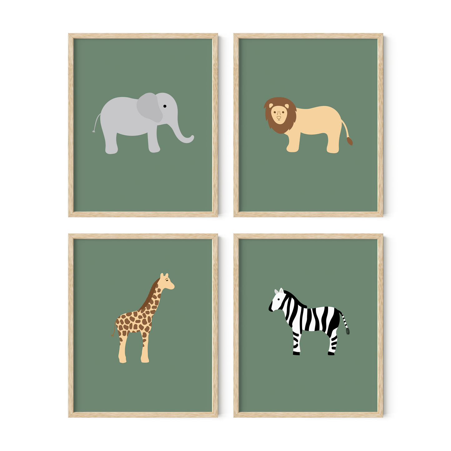 Safari Animal Art Prints (Set of 4)