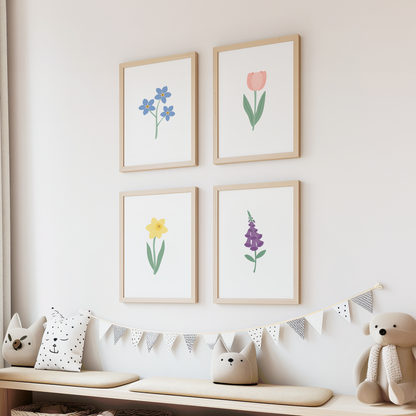 Wildflower Art Prints (Set of 4)