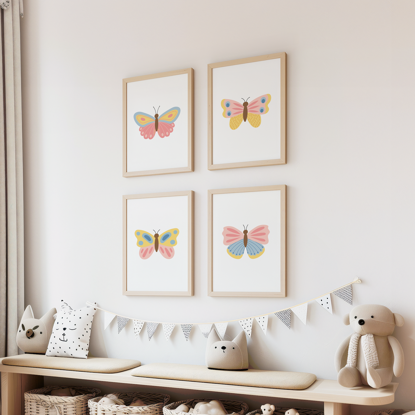 Beautiful Butterflies Art Prints (Set of 4)