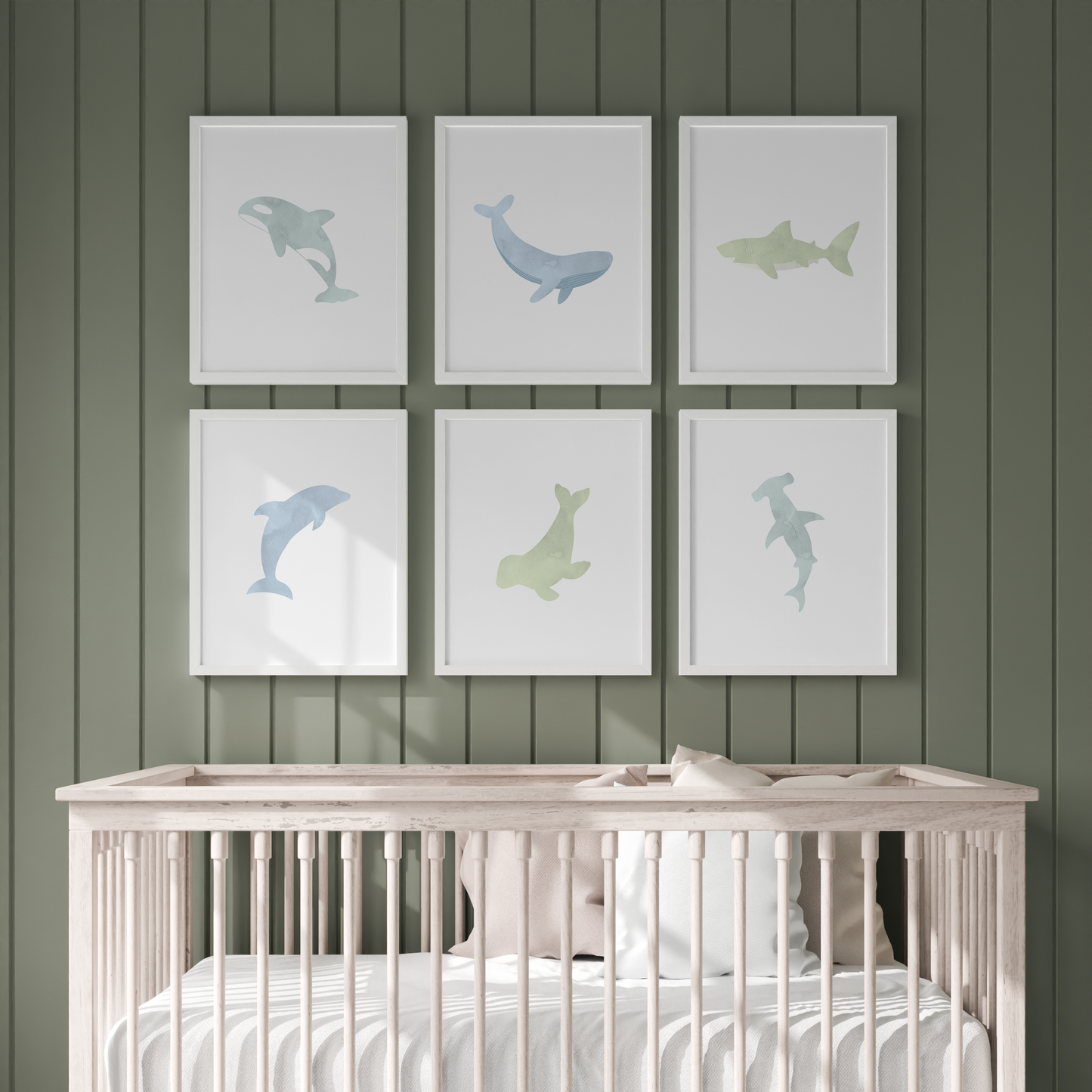 Watercolor Ocean Animal Art Prints (Set of 6)