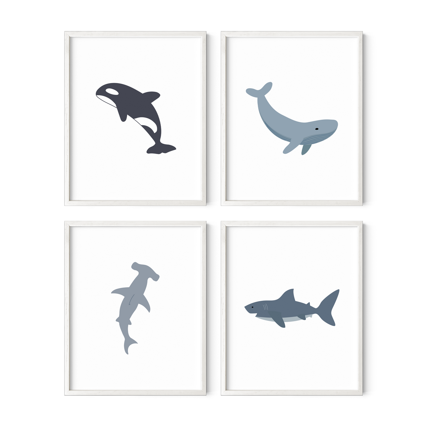 Ocean Animal Art Prints (Set of 4)