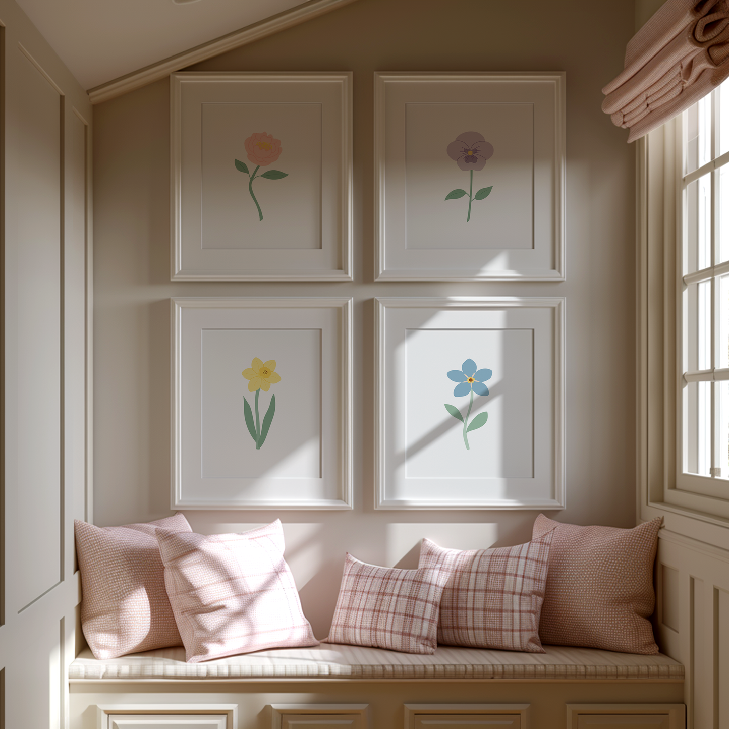 Pastel Floral Art Prints (Set of 4)