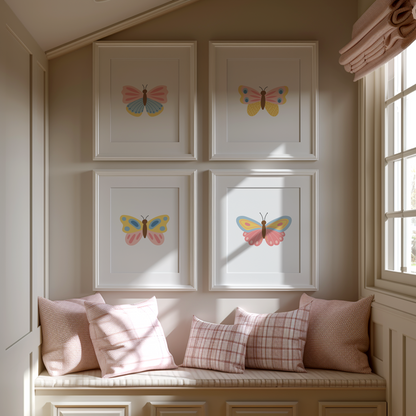 Beautiful Butterflies Art Prints (Set of 4)