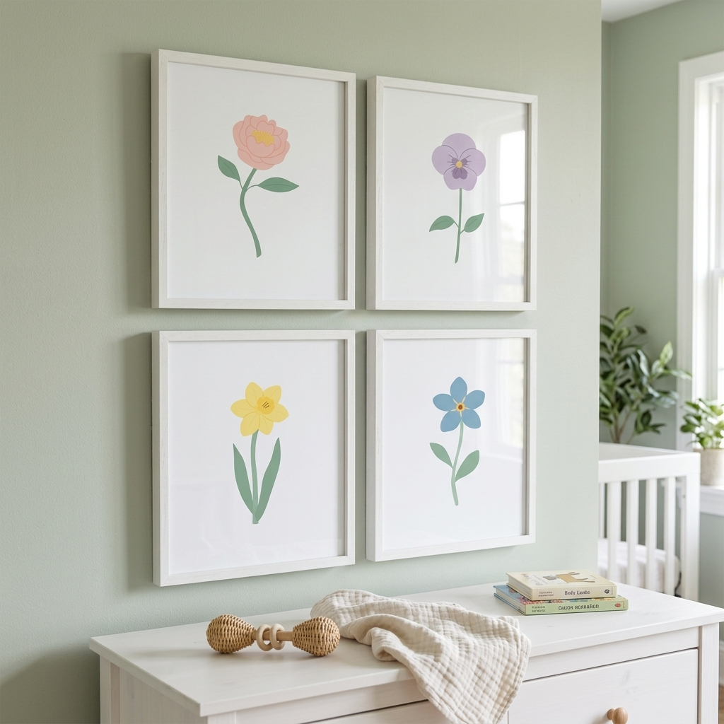 Pastel Floral Art Prints (Set of 4)